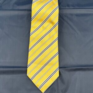 Jim Thompson Silk Necktie Yellow Blue Stripe Diagonal Mens